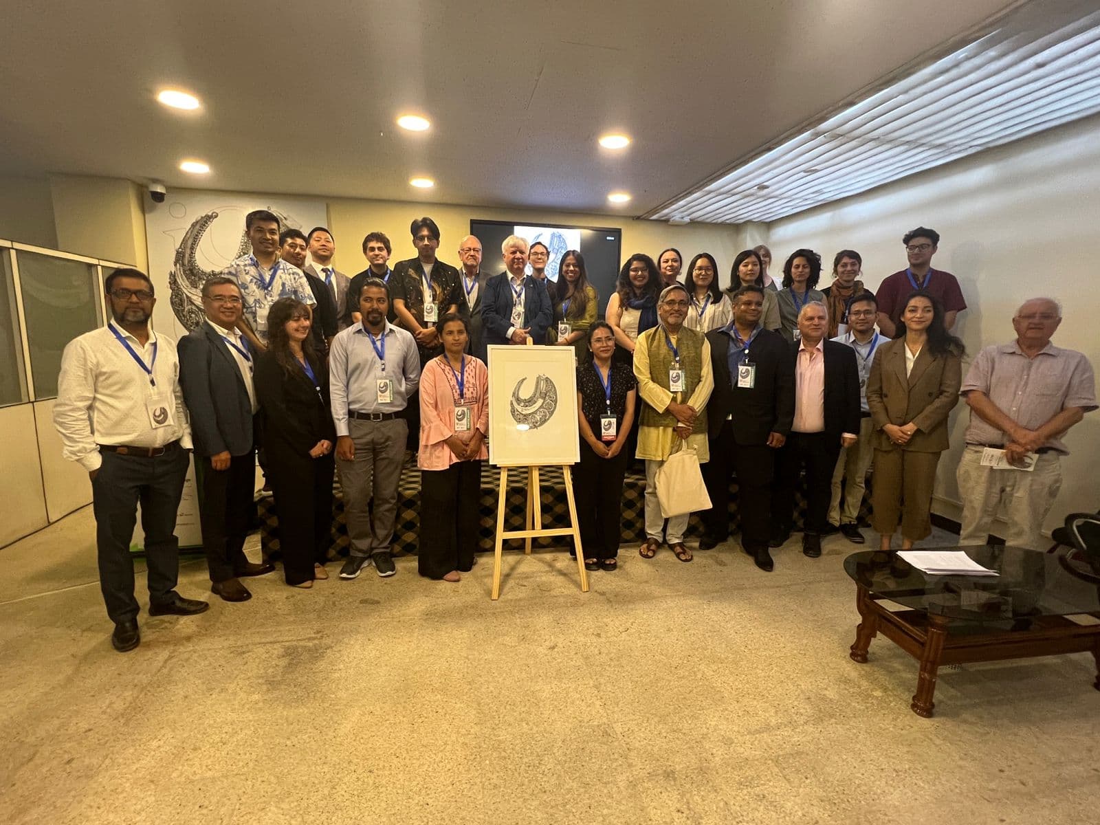 Group photo of participants and speakers at the International Conference on Recovery of Cultural Heritage at the Sajha Southasia Centre.